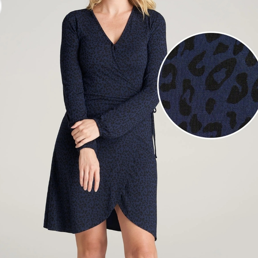 American Tall- LONG SLEEVE JERSEY WRAP DRESS